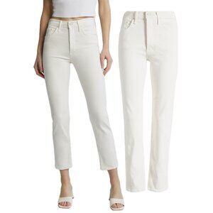 MOTHER The Tomcat High-Waist Straight Ankle Jeans (Cream Puff)